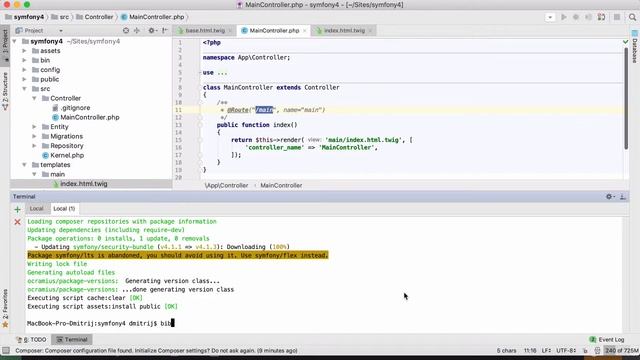 Аутентификация и авторизация пользователей в Symfony. Подготовительные работы. смотреть онлайн