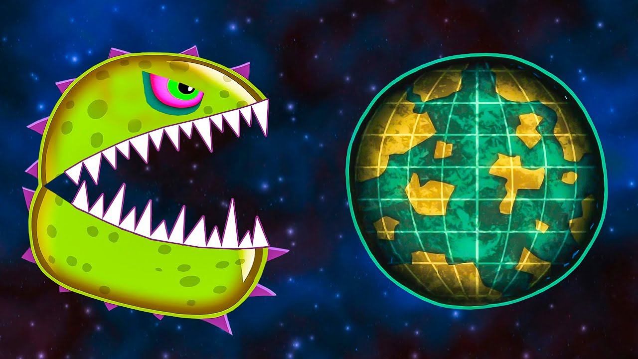 Лизун СЛИЗНЯК захватывает мир #23. Глазастик съел ПЛАНЕТУ ЗЕМЛЯ. Игра Mutant Blobs Attack смотреть онлайн