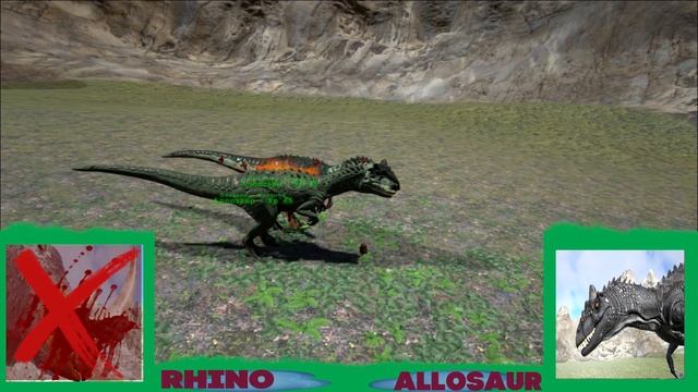 Битва в АРК | Шерстистый носорог против Аллозавра | Wolly Rhino vs Allosaur смотреть онлайн