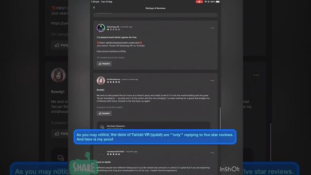 Tarzan VR developers only replying to good reviews? смотреть онлайн