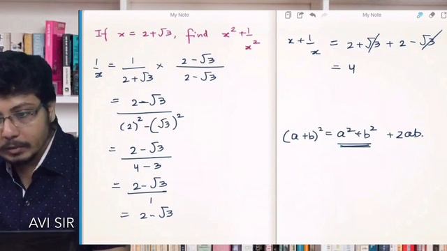 If x=2+√3 find the value of x^2+1/x^2. If x=2+√3 find the value of x2+1/x2. Polynomials class 9. смотреть онлайн