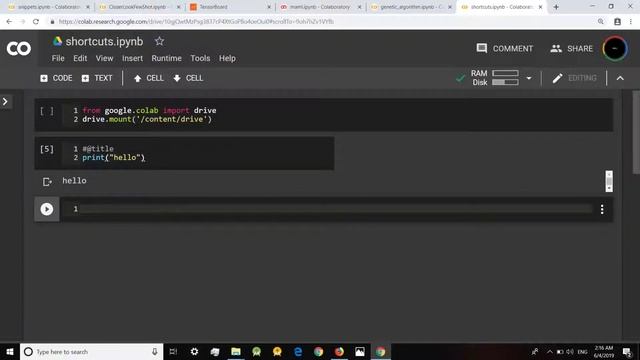 useful shortcuts in google colab смотреть онлайн