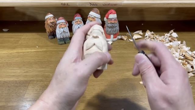[우드카빙]목각인형-산타 Woodcarving-carve A Little Santa