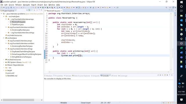 Reverse An Array (Inplace) | Java Interview смотреть онлайн