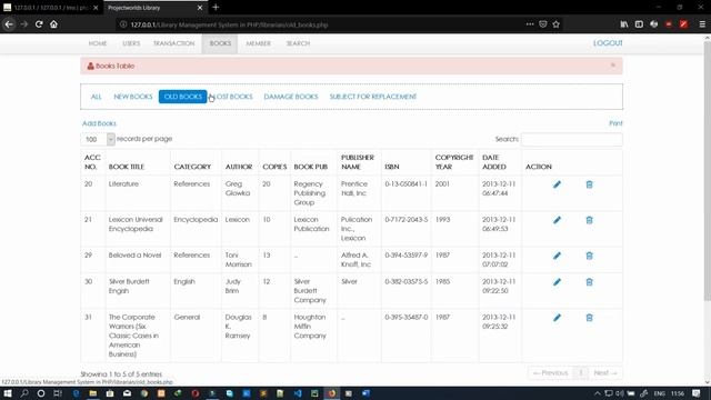 Library Management System In PHP смотреть онлайн