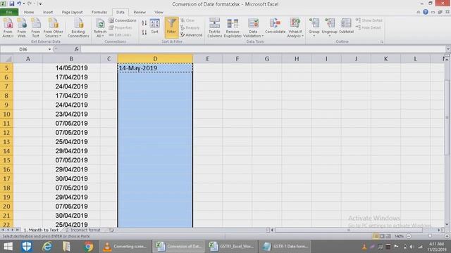 DATE FORMATTING for GSTR 1 (Convert Date to DD-MMM-YYY) смотреть онлайн