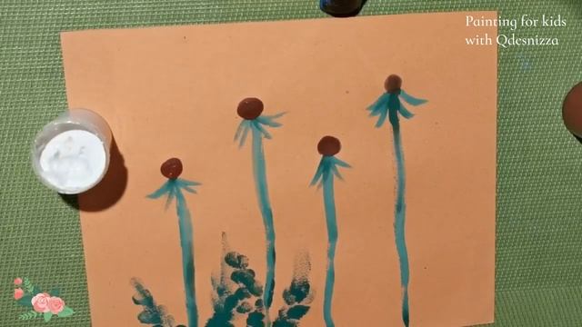 Одуванчики. Рисование пальчиками для малышей. смотреть онлайн