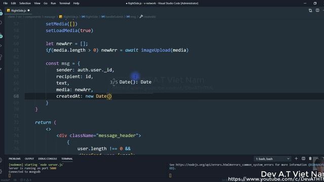 MERN Stack Build a Social Media App #35 Add Message смотреть онлайн