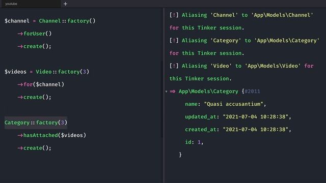 Laravel YouTube API клон #14 - Отношение "Многие-ко-Многим" в фабриках смотреть онлайн