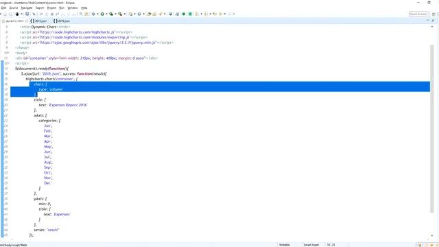 How To Draw A Column Chart With Dynamic Values In JQuery AJAX By Using Highcharts?
