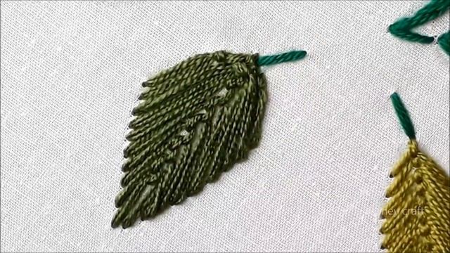 Hand embroidery Five leaf tutorial | Hand stitch Leaf tutorial смотреть онлайн