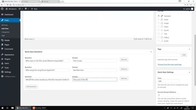 Quick Quiz for WordPress смотреть онлайн