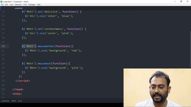 jQuery mouse events | Mouse Hover | Mouse enter and Mouse leave | EP 12 смотреть онлайн