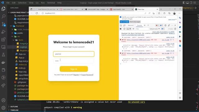 Build Full Stack Login Page React, FastAPI, Postgresql, Tailwindcss | Part 2 Frontend React JS смотреть онлайн
