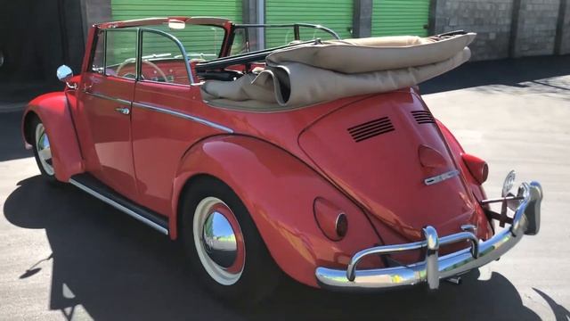 1959 VW Volkswagen Beetle Convertible Guards Red California Car for Sale on Bring A Trailer