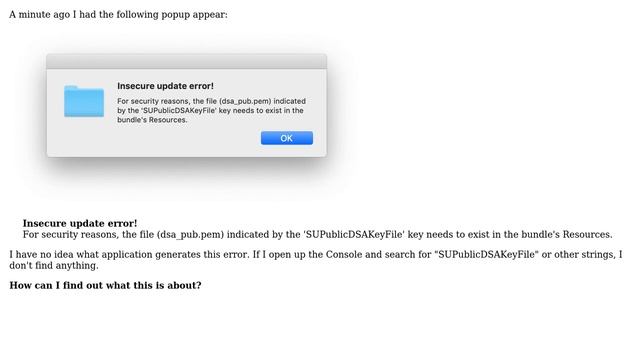 Apple: Insecure update error - SUPublicDSAKeyFile (2 Solutions!!) смотреть онлайн