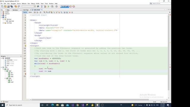 Project Euler Problem 2 Even Fibonacci Numbers Javascript смотреть онлайн