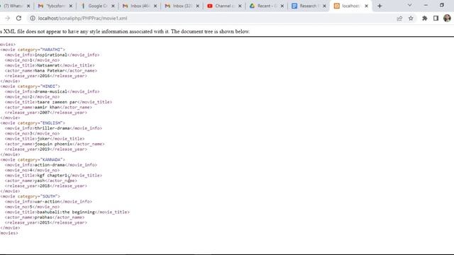 PHP practical read “Movie.xml” file and print all MovieTitle and ActorName of file using DOMDocumen смотреть онлайн