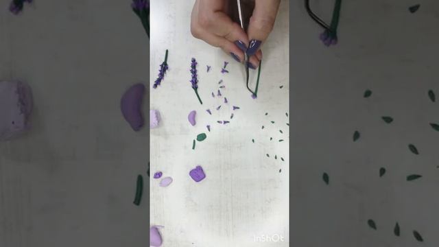МК Веточка лаванды из запекаемой полимерной глины