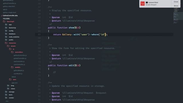 #9 Creating the Single Gallery page with Angular $routeParams - SPA Laravel & AngularJS смотреть онлайн