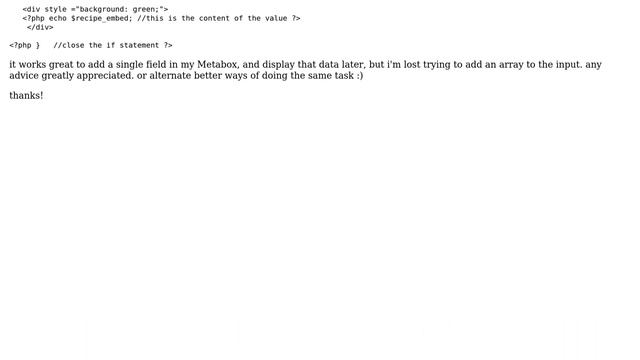 Wordpress: saving data entered into a Metabox into an array? for use with for/each output. смотреть онлайн