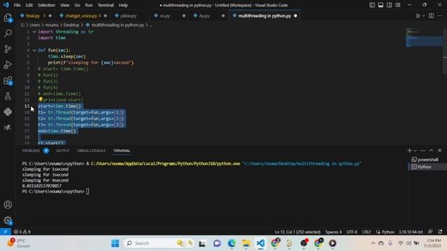 Multithrearding in python||use of multithearding||python смотреть онлайн