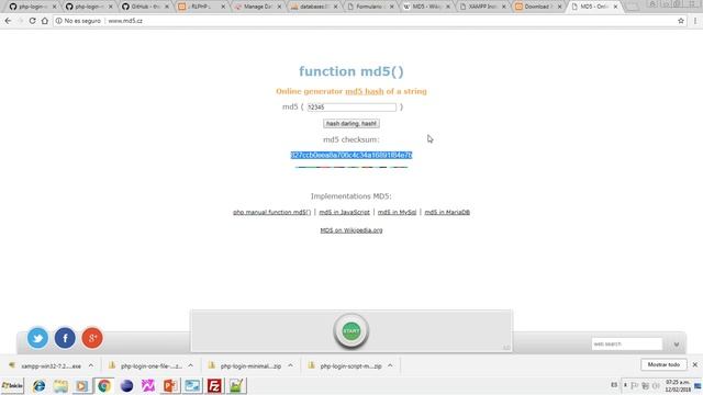 MD5 PHP 2018 02 12 parte 1 смотреть онлайн