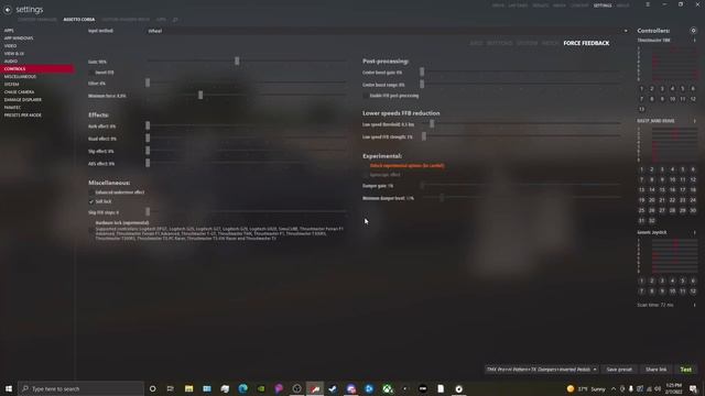 ASSETTO CORSA THRUSTMASTER TMX / T150 WHEEL SETTINGS - CM + CSP Required