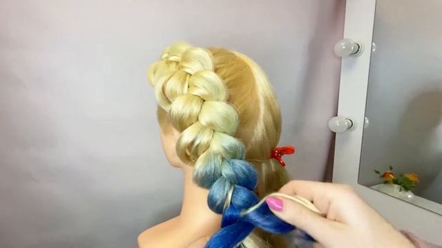 Две косы с канекалоном. Бесплатный курс "Базовые плетения" в описании смотреть онлайн