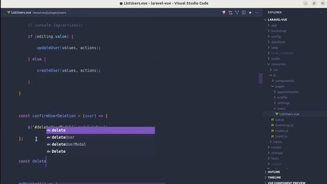 How to delete a user using the confirmation modal with Vue 3 and Laravel | Part 12 смотреть онлайн