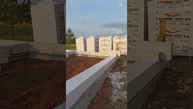 закончил ложить первый ряд газобетон?
