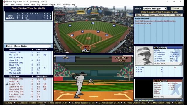 DH#260 Baseball Mogul 21 Year 1901 Cleveland Blues at Chicago White Sox смотреть онлайн