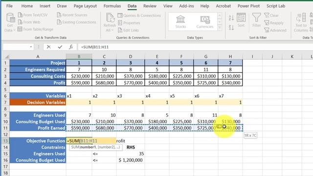 6.2 Project Mix Optimization problem with Binary Decision Variables using Excel Solver смотреть онлайн