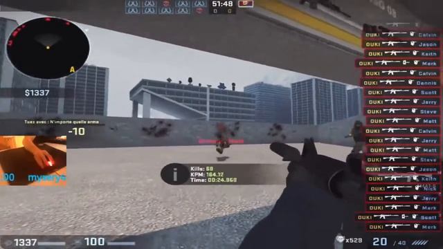 CS:GO | AREA - Top 1 in the world aim botz with m4 100 kills challenge смотреть онлайн