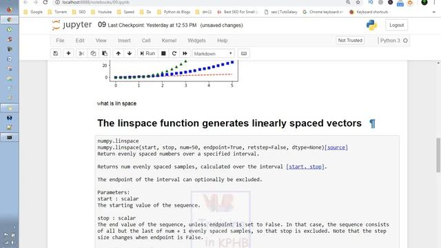 linspace and arrange functions in numpy 09 telugu смотреть онлайн