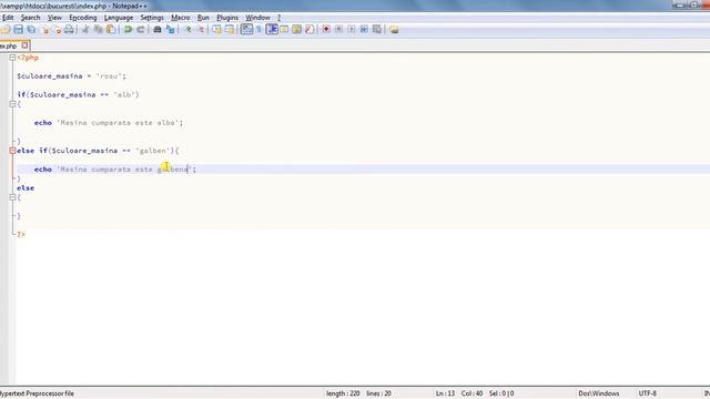 Tutoriale de PHP - 13. If / Else If/ Else смотреть онлайн