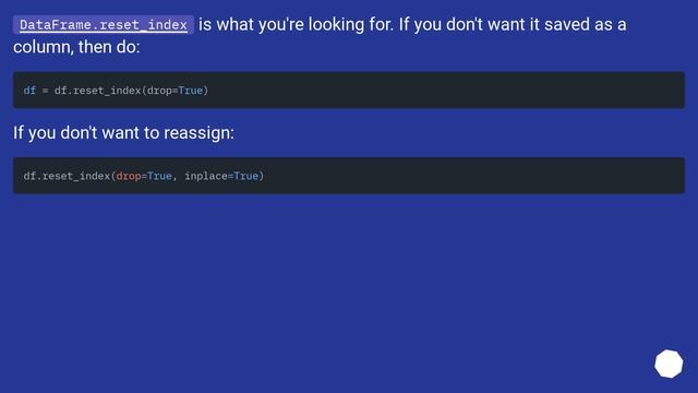 How to reset index in a pandas dataframe? смотреть онлайн