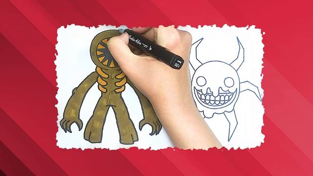 Раскраска Скрич и Фигура | Screech and Figure Coloring Roblox Doors смотреть онлайн
