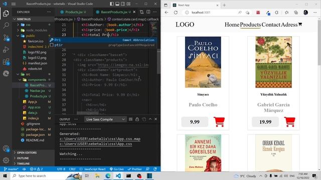 Shopping Cart | React.Js, and Sass & Scss | For Absolute Beginners смотреть онлайн