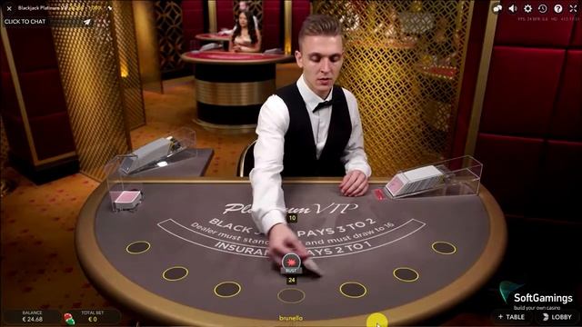 Evolution Gaming - Blackjack Platinum VIP - Gameplay Demo смотреть онлайн