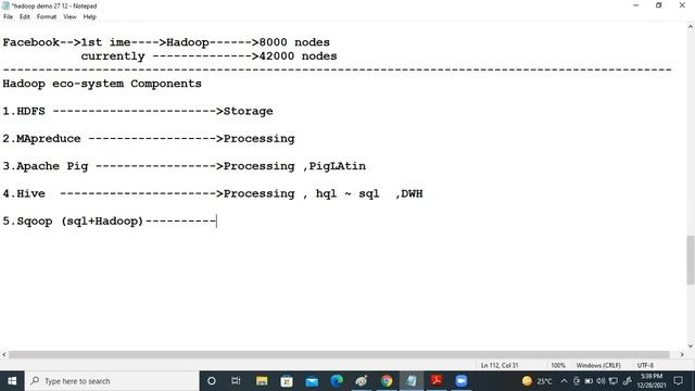 BIG DATA HADOOP tutorials || Demo - 2 || by Mr. Vijay On 28-12-2021 @5PM IST смотреть онлайн
