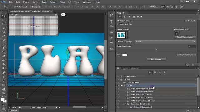 Inflated 3D Text - Photoshop CS6 Tutorial смотреть онлайн