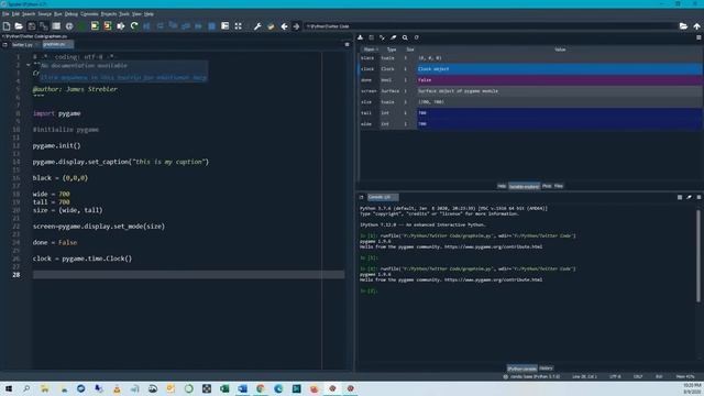 1: Set up Game Space with Pygame and Spyder, Python смотреть онлайн
