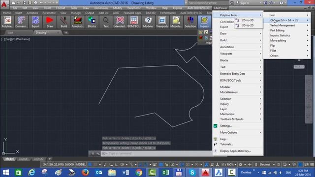 Single pick delete vertex tool in AutoCAD & BricsCAD - enabled by CADPower смотреть онлайн
