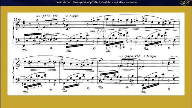 Ernst Haberbier: Étude Op.53 No.2, Gondoliera, in A Minor, from 32 Études-poésies Op.53&59 смотреть онлайн