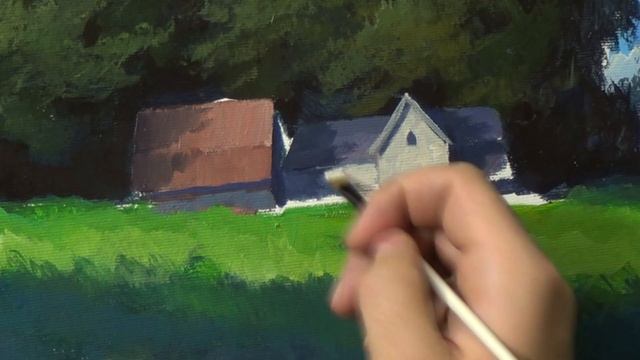 #48 СОЛНЕЧНЫЙ ПЕЙЗАЖ акрилом | How To Paint Summer Landscape. Acrylic Lanscape Painting