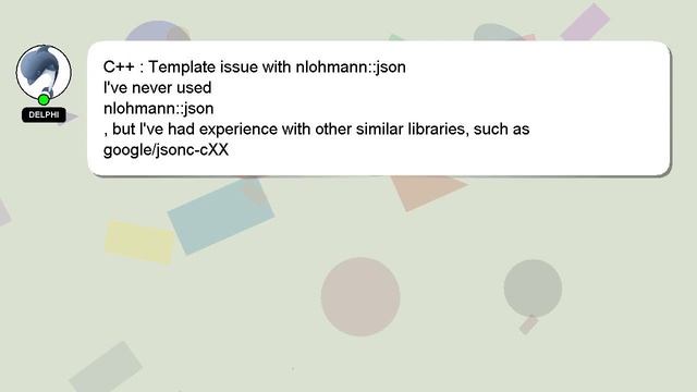 C++ : Template issue with nlohmann::json смотреть онлайн