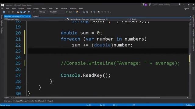 number list average v1 in c# смотреть онлайн