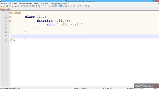 Class , Object and Method in PHP(oops) Video Tutorial смотреть онлайн