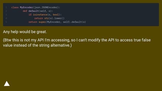 Convert bool values to string in json.dumps() смотреть онлайн